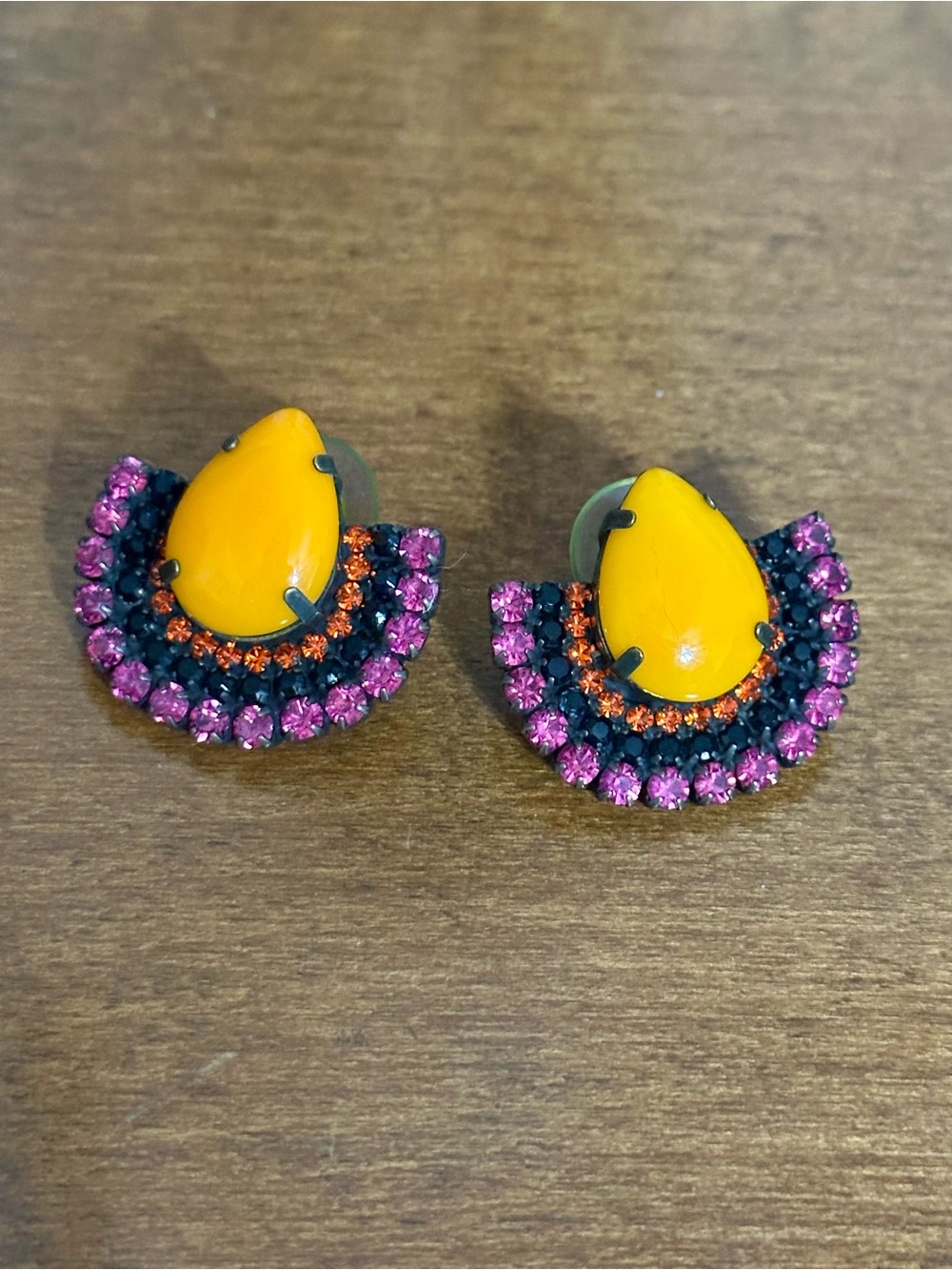 Lionette Crystal Fan Drop Post Earrings